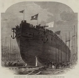 A Nova Frota de Ferro, Lançamento da Fragata Valiant de Sua Majestade, 34 Guns, no Millwall