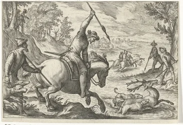 Paisagem com caça ao veado Cenas de caça (título da série) Icones Venantum Species Varias Representantes (título da série)