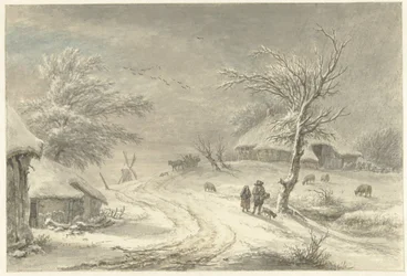 Vista de inverno em Exloo, Drenthe
