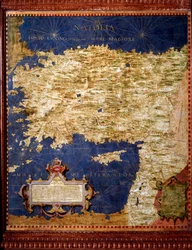 Mapa da Anatólia realizado por Egnazio Danti (1536-1586), matemático, cosmógrafo e arquiteto italiano. Cerca de 1567. Florença, Palazzo Vecchio, Sala del Mappamondo.