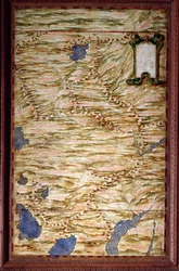 Mapa do Peru realizado por Egnazio Danti (1536-1586), matemático, cosmógrafo e arquiteto italiano. Cerca de 1567. Florença, Palazzo Vecchio, Sala del Mappamondo