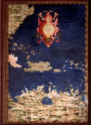 São Domingos ou Hispaniola. Mapa realizado por Egnazio Danti (1536-1586), matemático, cosmógrafo e arquiteto italiano. Cerca de 1567. Florença, Palazzo Vecchio, Sala del Mappamondo