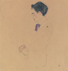Anton Faistauer com as mãos postas, 1909
