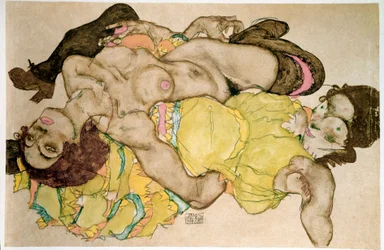 Mulheres curvas. Desenho por Egon Schiele