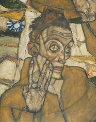 Entschwebung (Die Blinden III), Os cegos ... (óleo e aguarela sobre tela)
