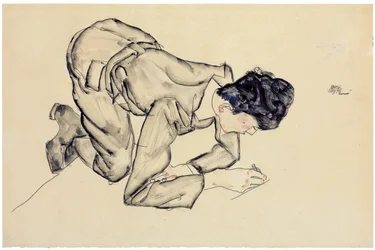Erich Lederer desenhando no chão, 1912
