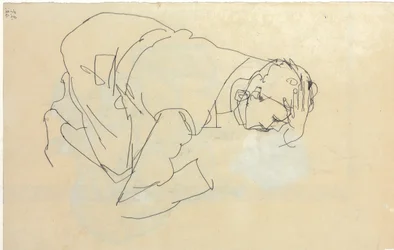 Erich Lederer de perfil, cabeça a cabeça, 1912