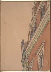 Vista frontal de um edifício: Casa Krumau