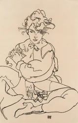 Rapariga sentada com as pernas abertas, 1918