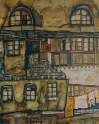 Muro da casa junto ao rio (óleo sobre tela)