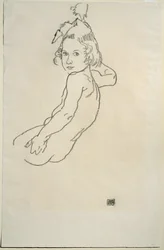 Kinderakt (giz preto sobre papel)
