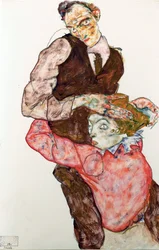 Amantes - 1914-1915 - 47,4 x 30,5 - Museu Leopold, Viena