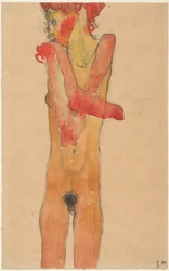 Rapariga nua de braços cruzados, 1910