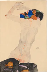 Rückenakt mit buntem Tuch Nude de costas com um pano colorido, 1911.