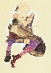 Garota sentada com meias listradas; Menina sentada com meias listradas, 1910