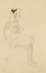 Garota sentada com um laço no cabelo, 1909