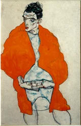 Auto-retrato. Desenho por Egon Schiele