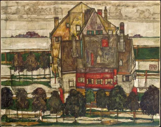 Casas Individuais (Casas com Montanha) 1915 (óleo sobre tela)