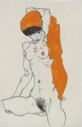 Ato em pé com pano laranja. 1914