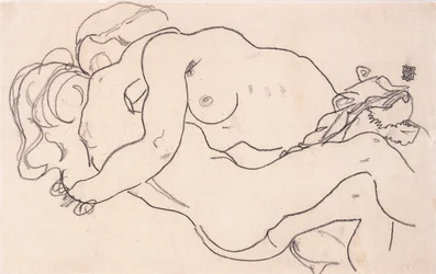 Dois nus femininos abraçando, 1918