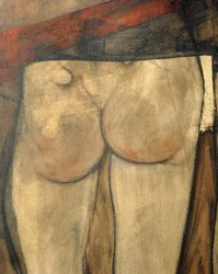 Nu feminino com lenço ao ombro, fragmento ... (óleo sobre tela)