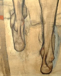 Nu feminino com lenço ao ombro, Fragmento ... (pintura sobre tela)
