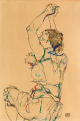 Mulher com os braços levantados, 1914.