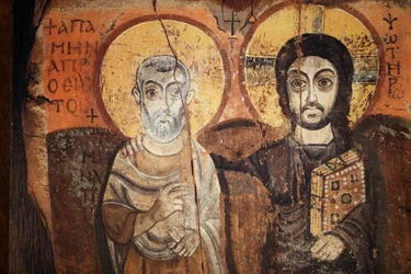 Jesus e Menas em um ícone do século VI