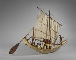 Barco funerário modelo, de Beni Hasan, provavelmente o Império do Meio, c.2060-1786 (mídia mista) (ver também 107032)