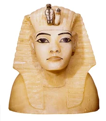 Vaso canópico de Tutankhamun (1370-1352 BC) Escultura. De QUENA. Dayr al-Bahri, Vale dos Reis, Túmulo de Tutankhamun Cairo, Museu Egípcio do Cairo.