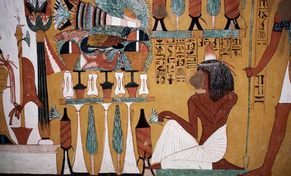 Pintura mural, Túmulo de Sennedjem, Vale dos Reis, Luxor, Tebas (Património Mundial da UNESCO)