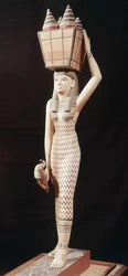 Mulher carregando ofertas, New Kingdom (madeira pintada)