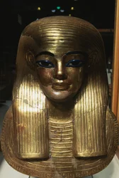 Máscara mortuária de Yuya, do Túmulo de Yuya Tjuya, Vale dos Reis, Egipto, civilização egípcia, Novo Reino, Dinastia XVIII