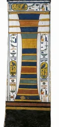 Egipto, Tebas, Luxor, Vale das Rainhas, Túmulo de Nefertari, pilar Djed representando a espinha dorsal da medula óssea de ressurreição de Osíris, da 19ª dinastia.