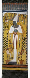 Egipto, Tebas, Luxor, Vale das Rainhas, Túmulo de Nefertari, pintura mural de Osíris na câmara de enterro da 19ª dinastia