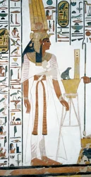 Nefertari, detalhe dos afrescos da segunda câmara do Túmulo de Nefertari, Vale das Rainhas, Luxor, Tebas (Lista do Património Mundial da Unesco