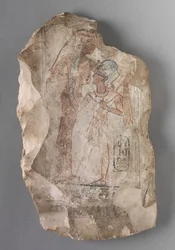 Ostracon: Ramsés II, sugado por uma deusa, c.1279-1213 aC