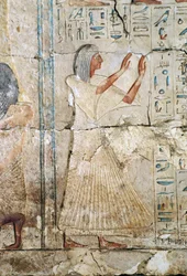 Relevo do túmulo de Netcherouymes, alto funcionário de Ramsés II, 2475 a.C., Saqqara, Civilização Egípcia, Novo Reino, Dinastia XIX