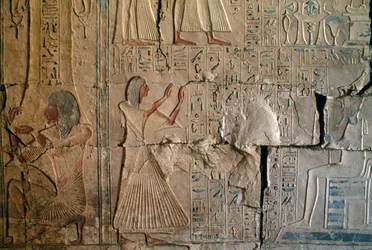 Relevo do túmulo de Netcherouymes, alto funcionário de Ramsés II, Saqqara, Civilização Egípcia, Novo Reino, Dinastia XIX