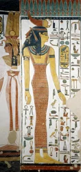 Selqet, detalhe dos afrescos na câmara funerária de Nefertari, Vale das Rainhas, Luxor, Tebas (Lista do Património Mundial da Unesco