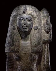 Estátua de rolamento padrão da rainha Nefertari, novo reino, c.1290-1224 aC