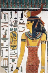 A deusa Selkis, fresco, entrada do vestíbulo, Túmulo de Nefertari (QV66), Vale das Rainhas, Tebas (Lista do Património Mundial da Unesco)