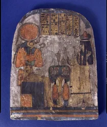 Monumento Votivo de Tentesamun, A Chanceler de Amun, de Tebas, Terceiro Período Intermediário (madeira pintada)