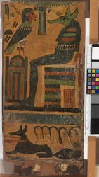 Anubis e a alma do falecido, de um sarcófago (painel)