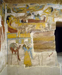 Murais da câmara funerária do Túmulo de Pa Nentwy, Bahariya Oasis, Giza, Egipto Civilização egípcia, 26ª Dinastia, 663-525 AC