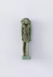 Figura permanente da divindade Khnum, período Saite, 664-525 aC (faiança)