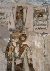 Quadros de parede, Templo de Ain El Meftla, Bahariya Oasis, Giza, Egito, 26ª Dinastia (663-525 AC), Detalhe