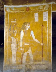 Pinturas murais do Túmulo de Pa Nentwy, Bahariya Oasis, Gizé, Egipto. Civilização Egípcia, 26ª Dinastia, 663-525 AC.