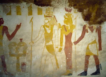 Pinturas murais do Túmulo de Pa Nentwy, Bahariya Oasis, Giza, Egipto Civilização Egípcia, 26ª Dinastia, 663-525 AC