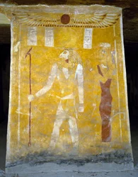 Pinturas murais do Túmulo de Pa Nentwy, Bahariya Oasis, Gizé, Egipto. Civilização Egípcia, 26ª Dinastia, 663-525 AC.
